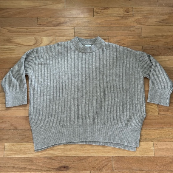 H&M | Grey mock neck sweater | oversized | side slits | size XL - Picture 1 of 5